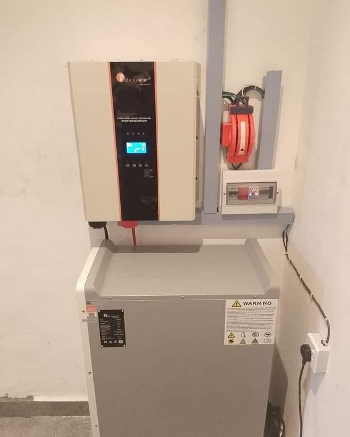 Large commercial solar array and inverter setup