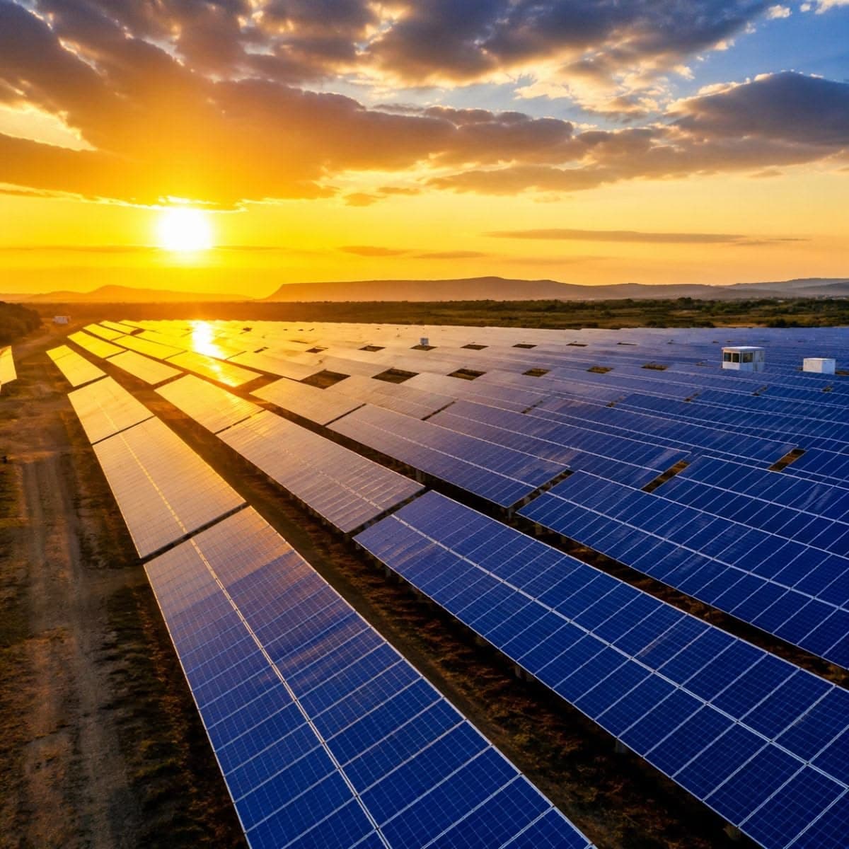 Close-up of high-efficiency solar panel modules