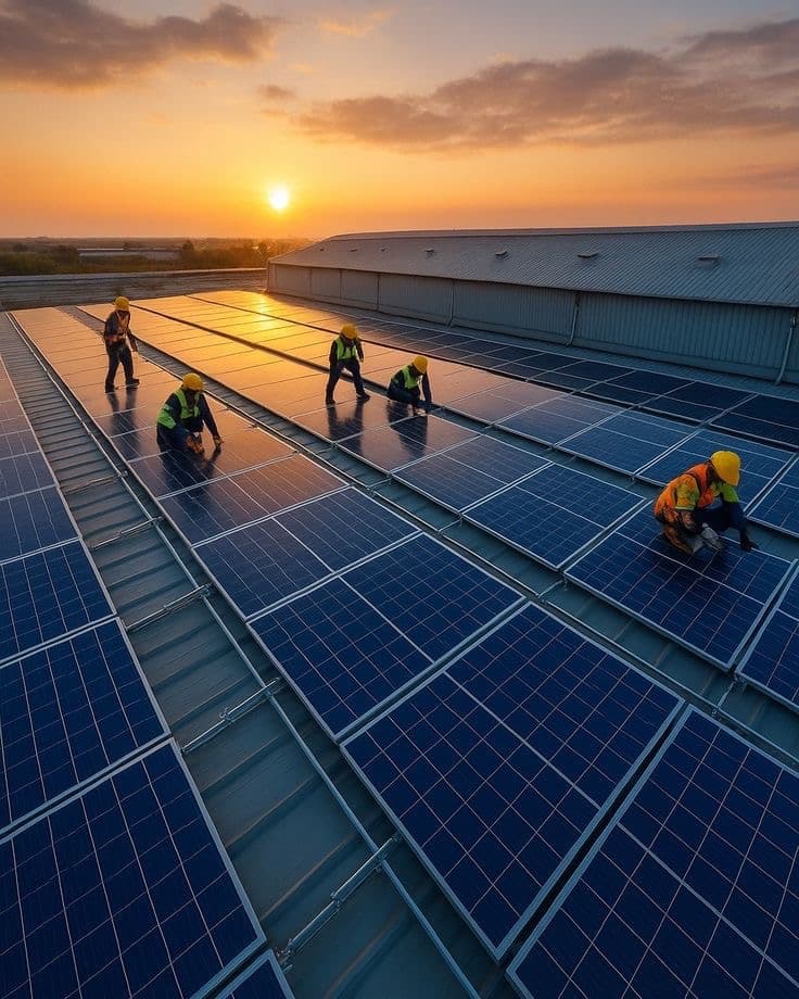 50kW rooftop solar array on a commercial building in Bulawayo